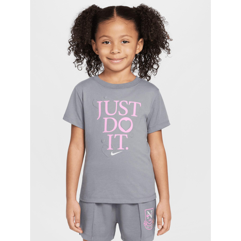 Manches Courtes Tee Shirt Gris Fille T-shirt à Manches Courtes