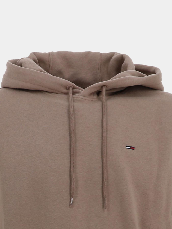 Sweat à capuche en molleton brossé marron homme - Tommy Jeans