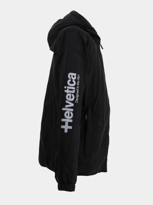 Blouson coupe-vent capuche sherpa knils noir garçon - Helvetica