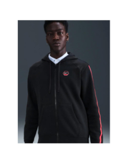 Sweat à capuche zippé nsw cs noir et rouge homme - Nike