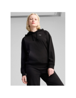 Sweat à capuche côtelé ess elevated comfort noir femme - Puma
