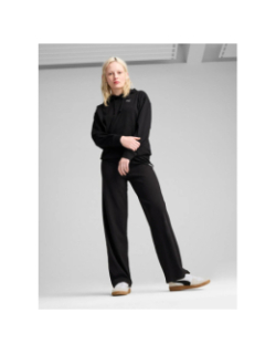 Sweat à capuche côtelé ess elevated comfort noir femme - Puma