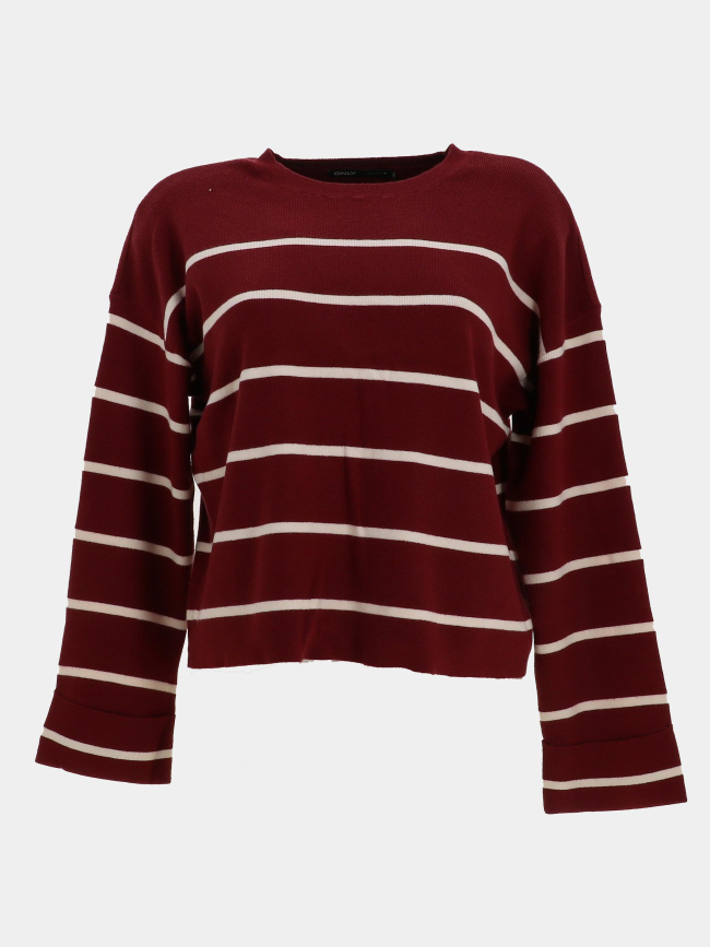 Pull à rayures onlamy bordeaux femme - Only