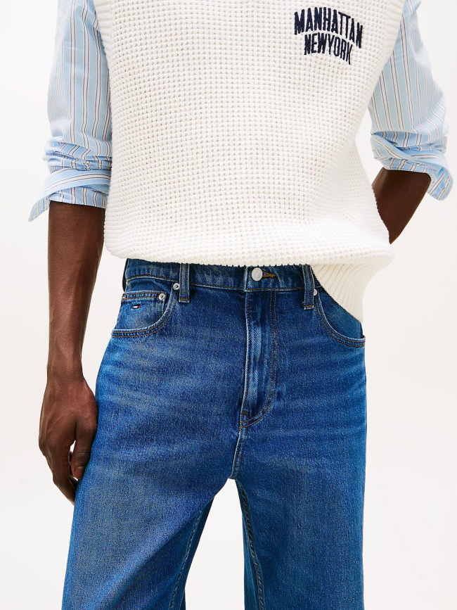 Jean droit otis délavé bleu marine homme - Tommy Jeans