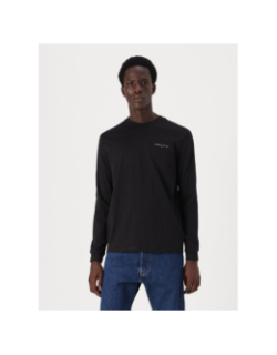 T-shirt à manches longues et logo linéaire noir homme - Tommy Jeans