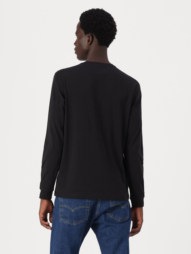 T-shirt à manches longues et logo linéaire noir homme - Tommy Jeans