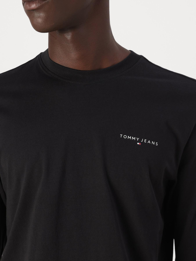 T-shirt à manches longues et logo linéaire noir homme - Tommy Jeans