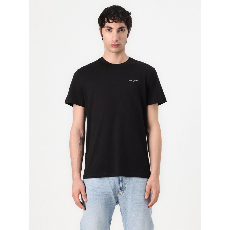 T-shirt ajusté à logo linéaire noir homme - Tommy Jeans