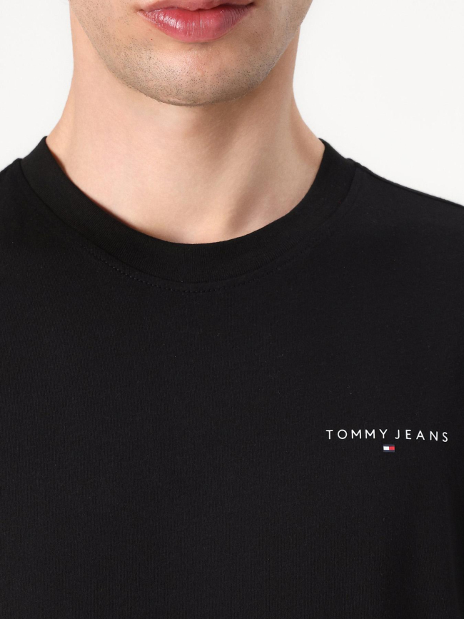 T-shirt ajusté à logo linéaire noir homme - Tommy Jeans
