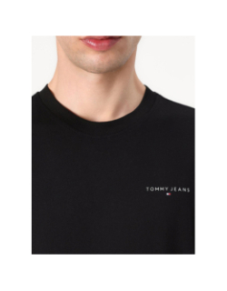 T-shirt ajusté à logo linéaire noir homme - Tommy Jeans