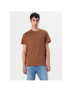 T-shirt ajusté à logo linéaire marron homme - Tommy Jeans