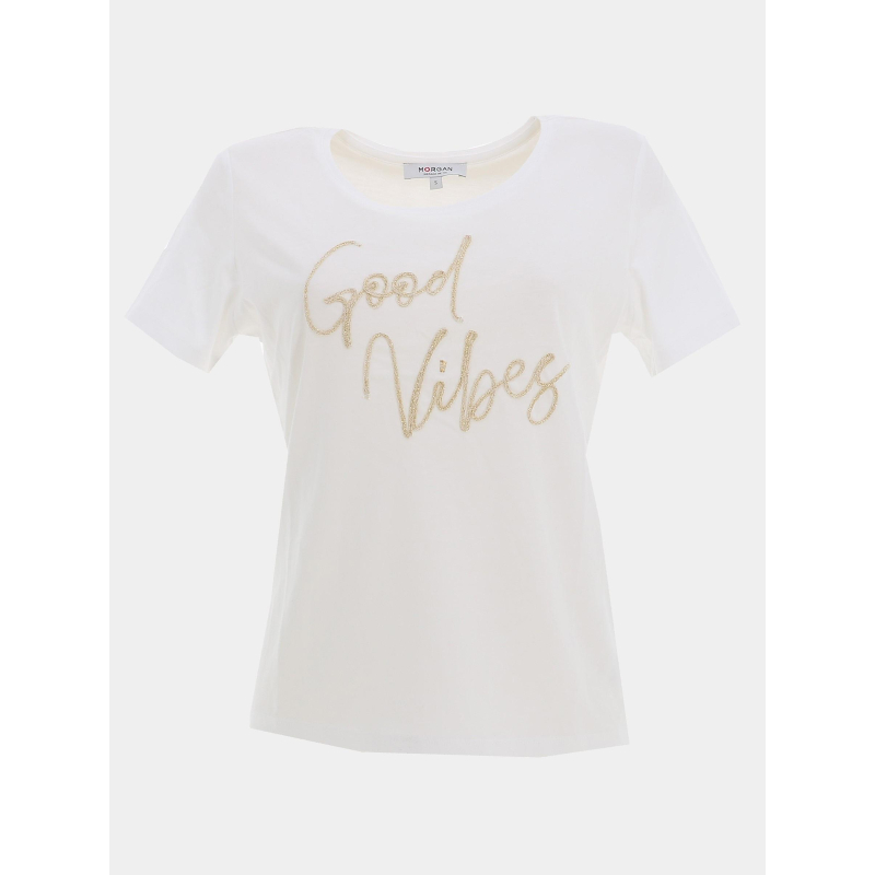 T-shirt à manches courtes dgood blanc femme - Morgan