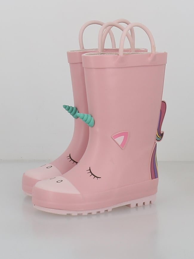 Bottes de pluie rock licorne rose fille - Zigzag