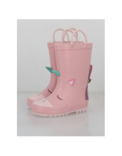 Bottes de pluie rock licorne rose fille - Zigzag