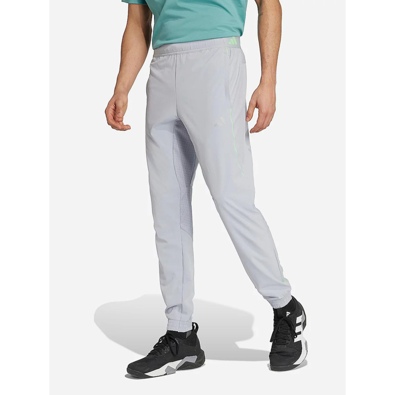 Pantalon jogging tech app gris et vert homme - Adidas