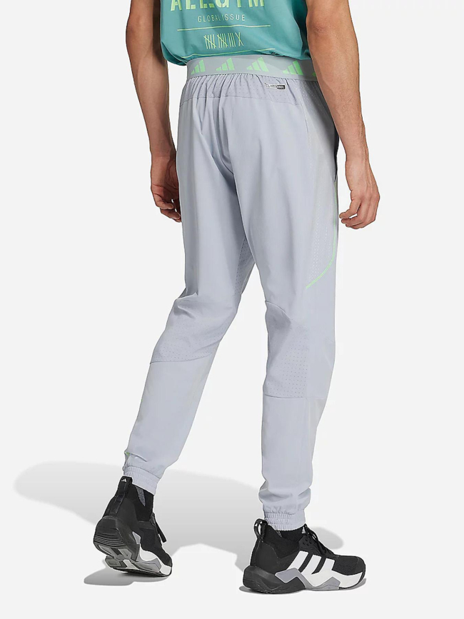Pantalon jogging tech app gris et vert homme - Adidas