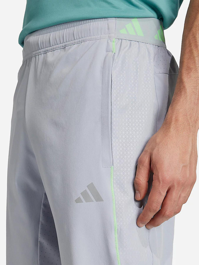Pantalon jogging tech app gris et vert homme - Adidas