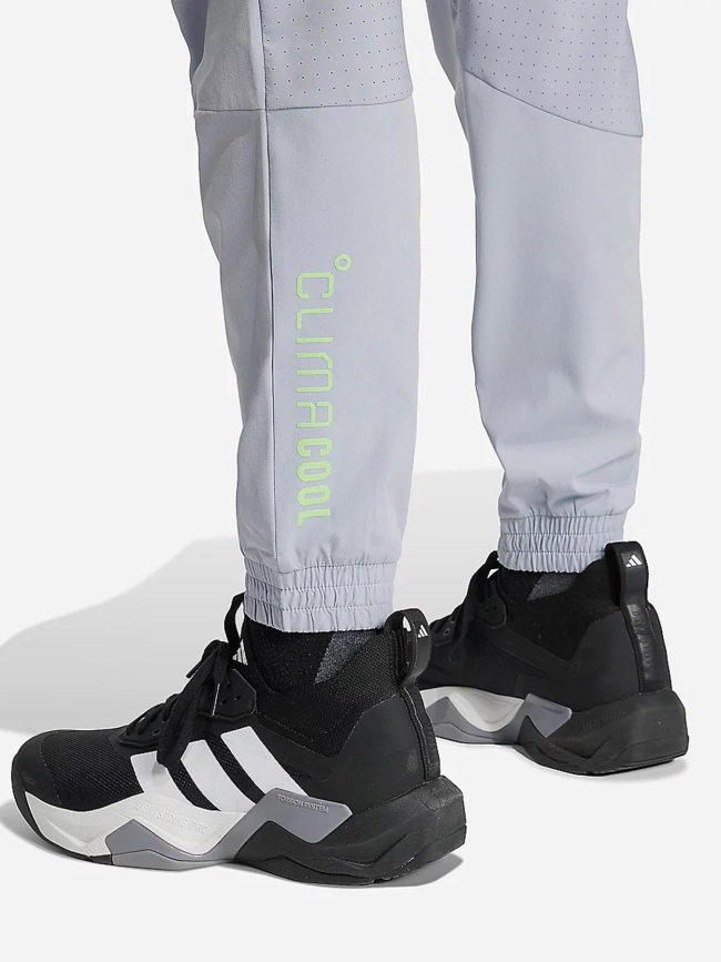 Pantalon jogging tech app gris et vert homme - Adidas