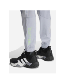 Pantalon jogging tech app gris et vert homme - Adidas