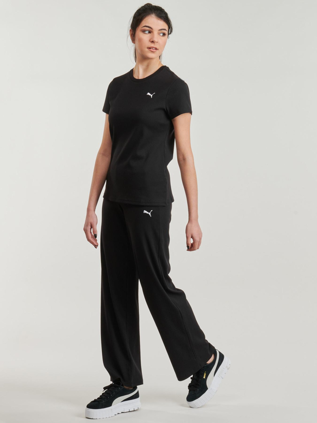 Pantalon jogging ess elevated taille haute noir femme - Puma