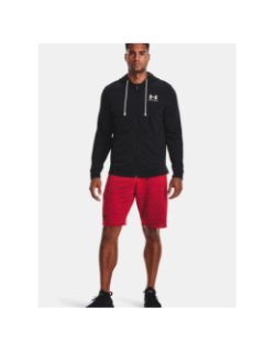 Sweat à capuche zippé rival terry noir homme - Under Armour