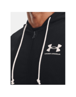 Sweat à capuche zippé rival terry noir homme - Under Armour