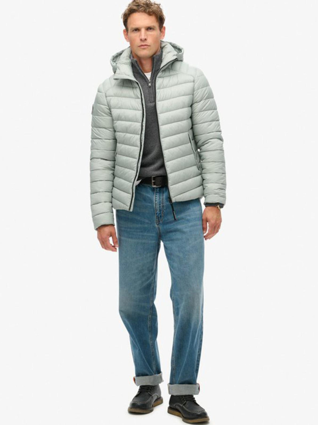 Veste matelassée à capuche fuji sport gris homme - Superdry