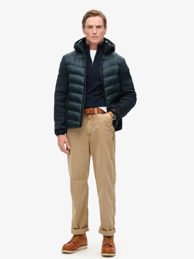 Veste à capuche en maille storm hybrid bleu marine homme - Superdry