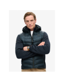 Veste à capuche en maille storm hybrid bleu marine homme - Superdry