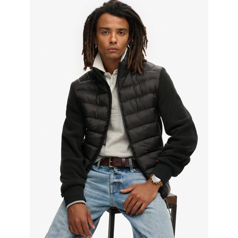 Bomber storm fleece hybrid noir homme - Superdry