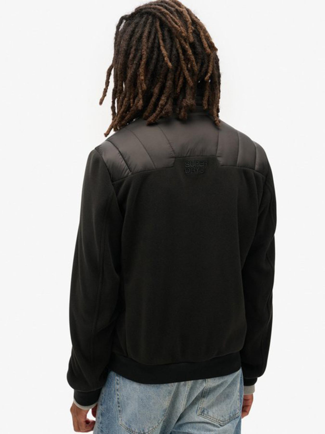 Bomber storm fleece hybrid noir homme - Superdry