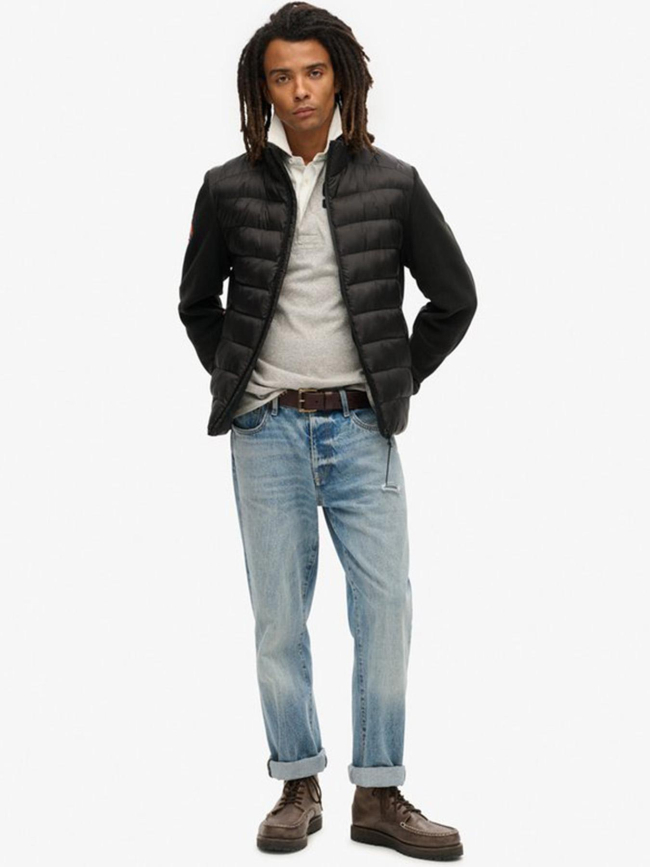 Bomber storm fleece hybrid noir homme - Superdry