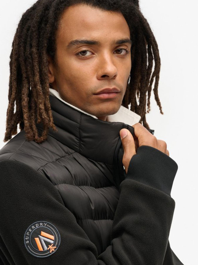 Bomber storm fleece hybrid noir homme - Superdry