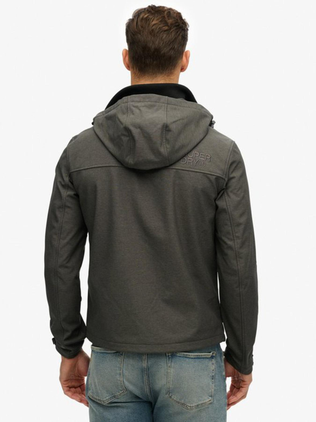 Veste à capuche chinée ripstop trekker gris homme - Superdry