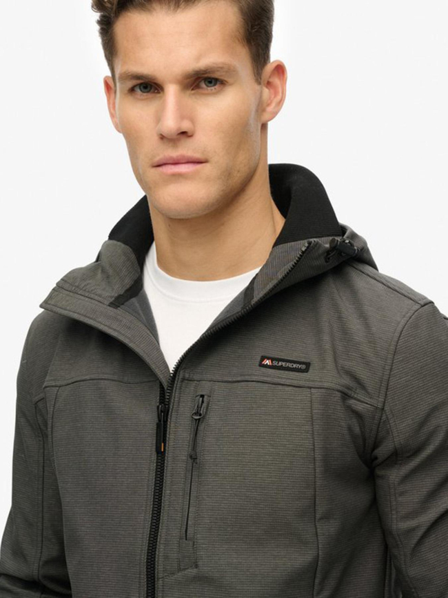 Veste à capuche chinée ripstop trekker gris homme - Superdry