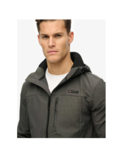 Veste à capuche chinée ripstop trekker gris homme - Superdry