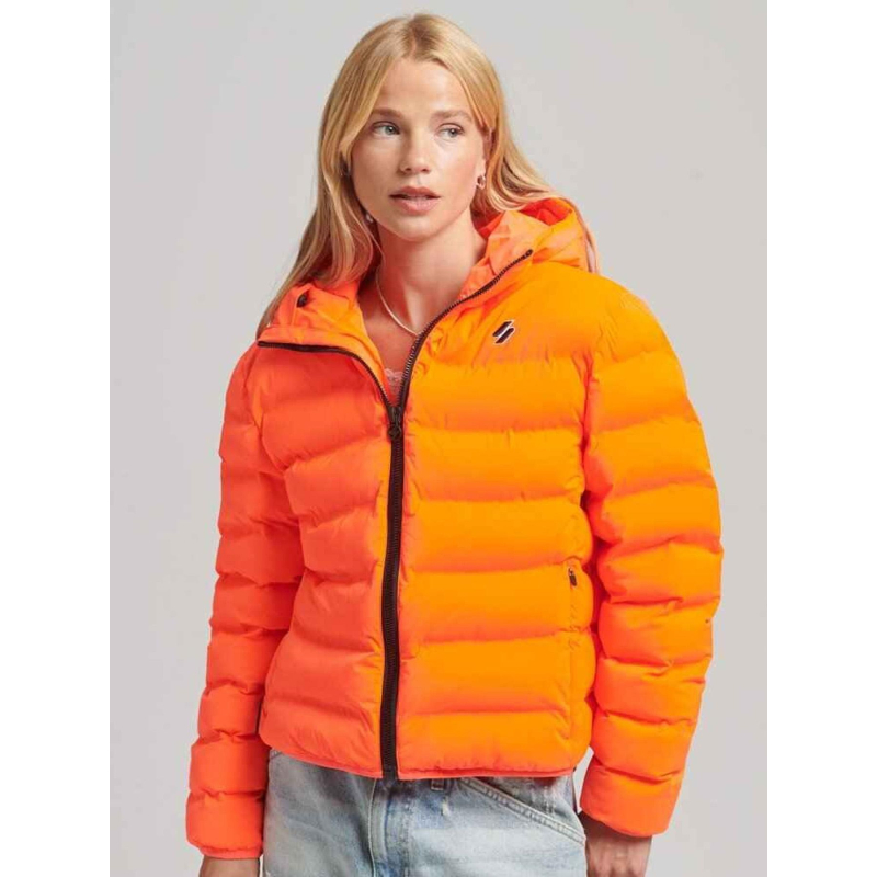 Veste matelassée code all seasons orange fluo femme - Superdry