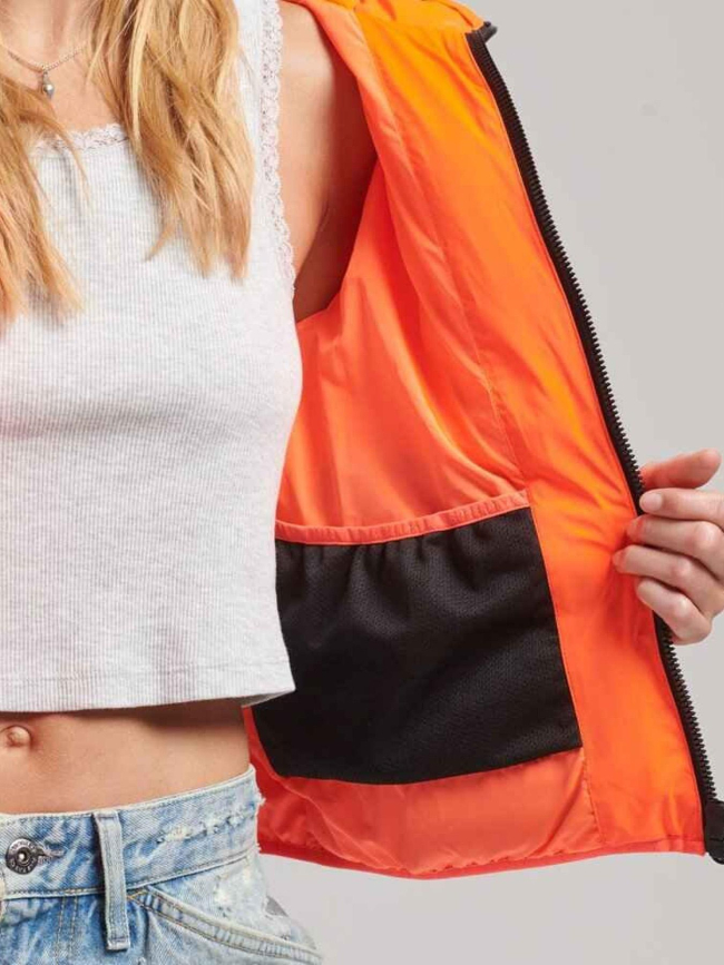 Veste matelassée code all seasons orange fluo femme - Superdry
