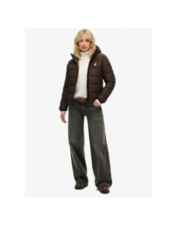 Doudoune à capuche spirit sports marron femme - Superdry