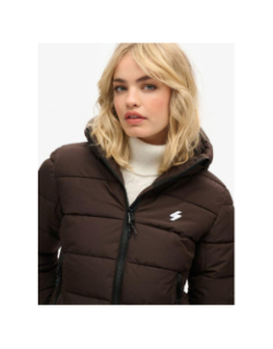 Doudoune à capuche spirit sports marron femme - Superdry