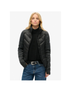Veste en maille storm hybrid noir femme - Superdry