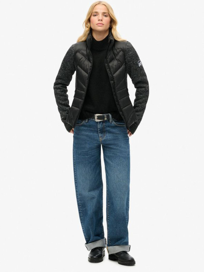 Veste en maille storm hybrid noir femme - Superdry