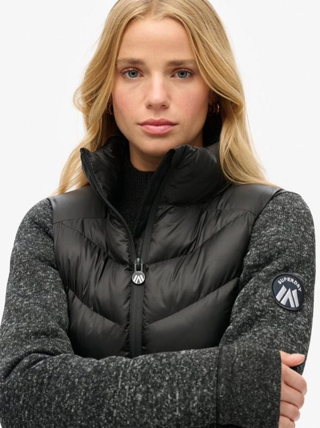 Veste en maille storm hybrid noir femme - Superdry