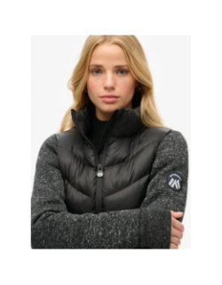 Veste en maille storm hybrid noir femme - Superdry