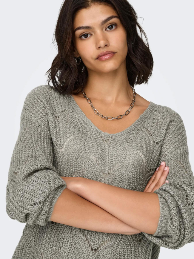 Pull en maille brillnt jdybadut noir gris femme - JDY