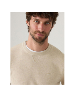 Pull fin uni logo beige homme - Levi's