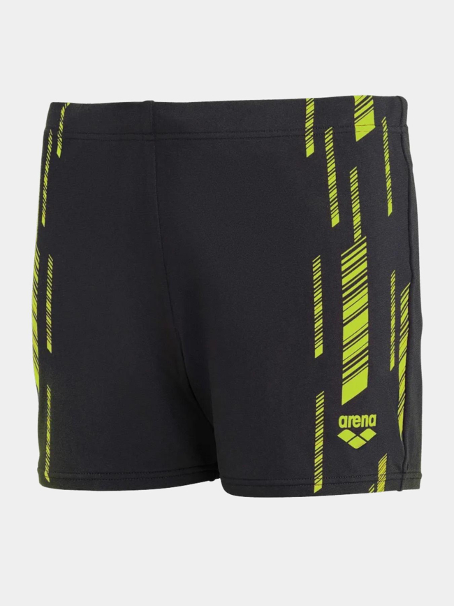 Boxer de bain swim short graphic noir et vert fluo homme - Arena