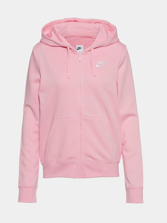 Sweat à capuche zippé nsw club fleece rose femme - Nike
