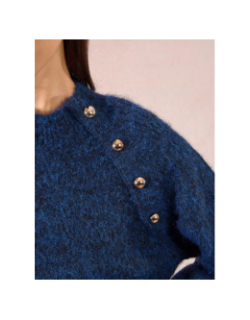 Pull en maille à boutons bleu marine femme - Molly Bracken