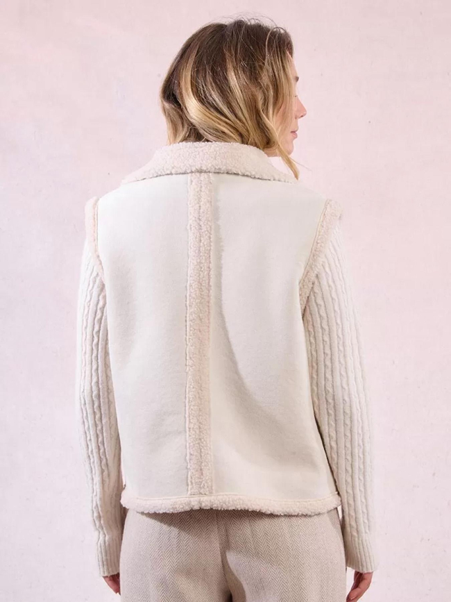Veste sans manches imitation mouton beige femme - Molly Bracken